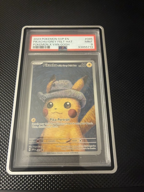2023 POKEMON SVP EN-SV POKEMON VAN GOGH #085 PIKACHU WITH GREY FELT HAT PSA 9