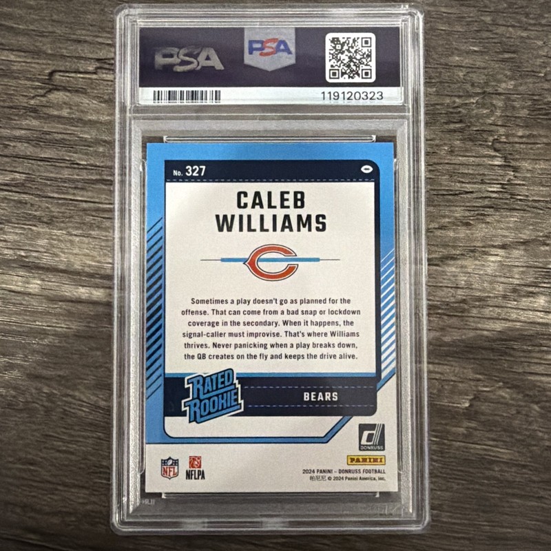 2024 Donruss CALEB WILLIAMS RC #327 PSA 9 view 2