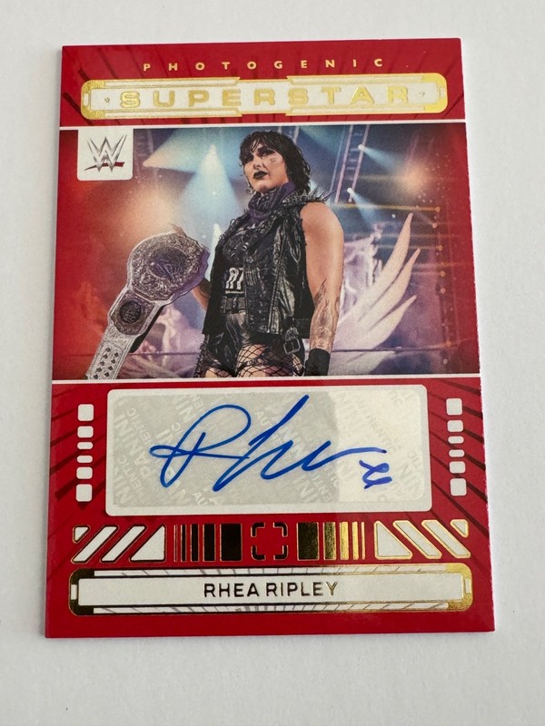 RHEA RIPLEY AUTO AUTOGRAPHED WWE PHOTOGENIC PANINI 2024