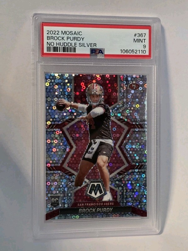 2022 Panini Mosaic Brock Purdy No Huddle Silver #367 PSA 9