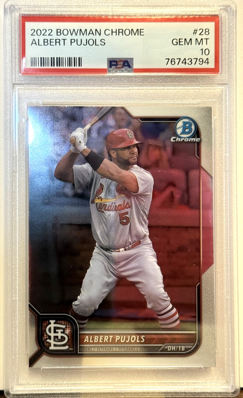 2022 Bowman Chrome 28 Albert Pujols PSA Gem Mint 10 St. Louis Cardinals
