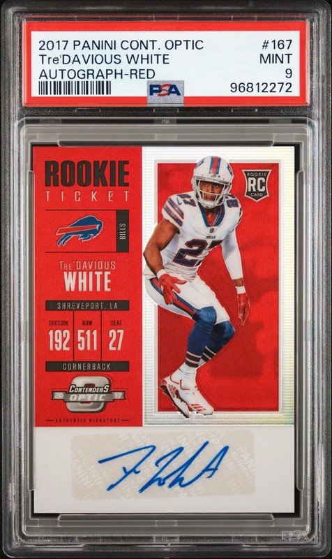 2017 Contenders Optic - Tre'Davious White #167 Rookie Ticket Auto Red /99  PSA 9
