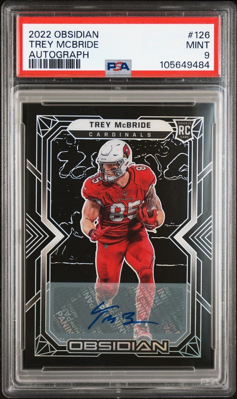 2022 Panini Obsidian #126 Trey McBride Rookie Auto /199 PSA 9