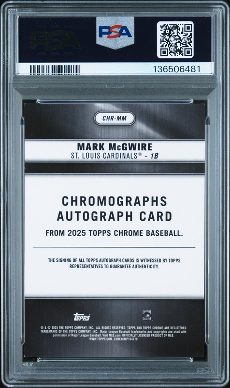 2025 Topps Chrome #CHR-MM Mark McGwire Chromographs PSA 8 #/50 view 2