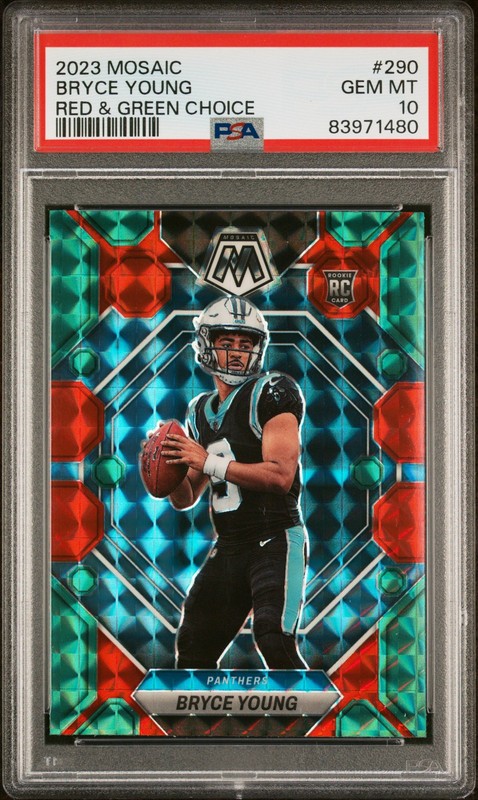 2023 Panini Mosaic #290 Bryce Young Choice Red & Green PSA 10