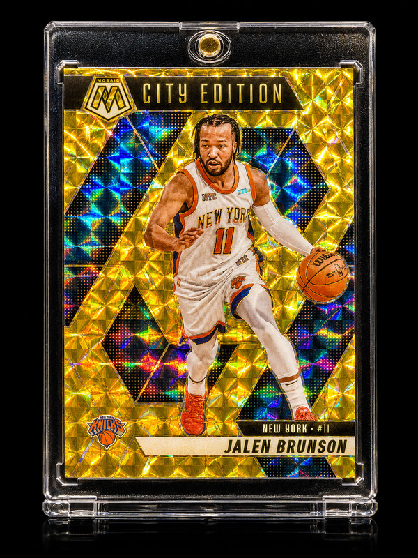 JALEN BRUNSON ROOKIE GOLD PRIZM Refractor Mosaic Panini Yellow Reactive KNICKS view 2