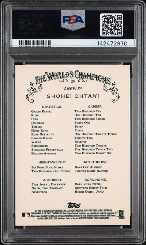 PSA 9 Shohei Ohtani 2020 Allen & Ginter Chrome #24 Population 9! view 2
