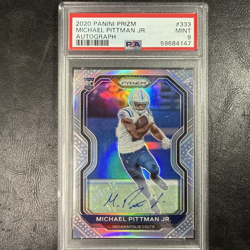2020 Panini Prizm Michael Pittman Jr. Silver Rookie Autograph #333 PSA 9 Colts