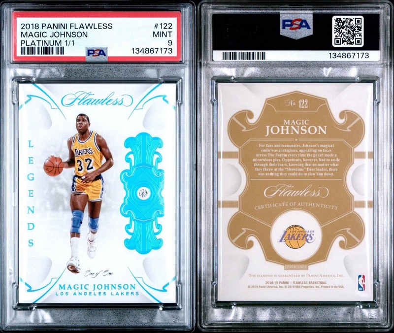 2018 PANINI FLAWLESS LEGENDS MAGIC JOHNSON PLATINUM 1 OF /1 THE ONE AND ONLY