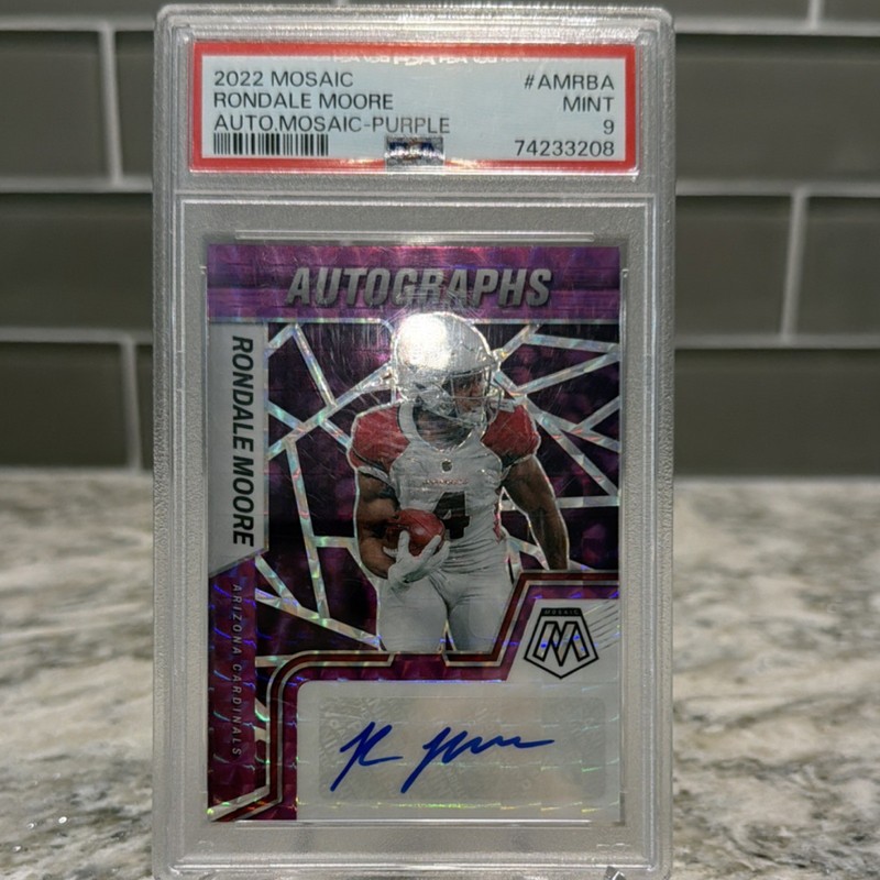 Panini Mosaic Rondale Moore Purple Mosaic Prizm Auto /49 Football 2022