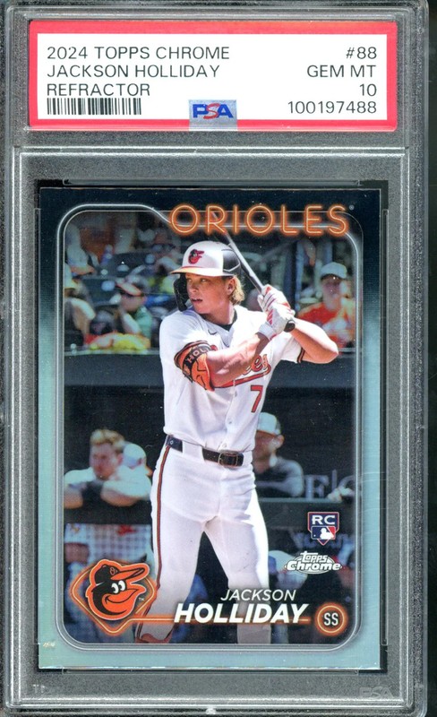 2024 TOPPS CHROME JACKSON HOLLIDAY RC REFRACTOR PSA 10