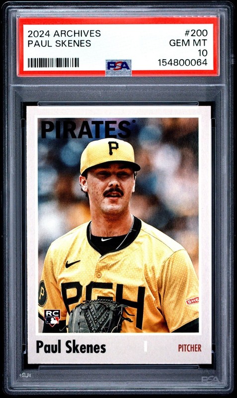 2024 Topps Archives - Paul Skenes 1970 Topps RC #200 PSA 10 Pirates
