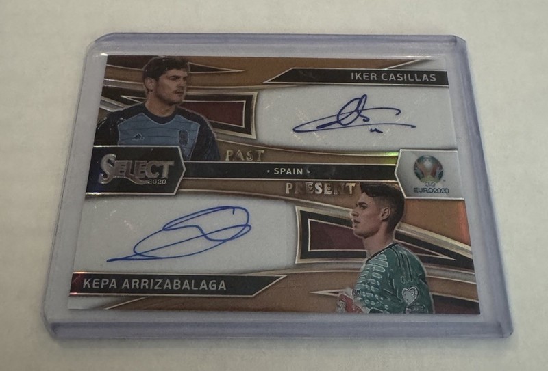 2020 Panini Select UEFA Euro Iker Casillas Kepa Past Present Dual Auto 1/1 Spain