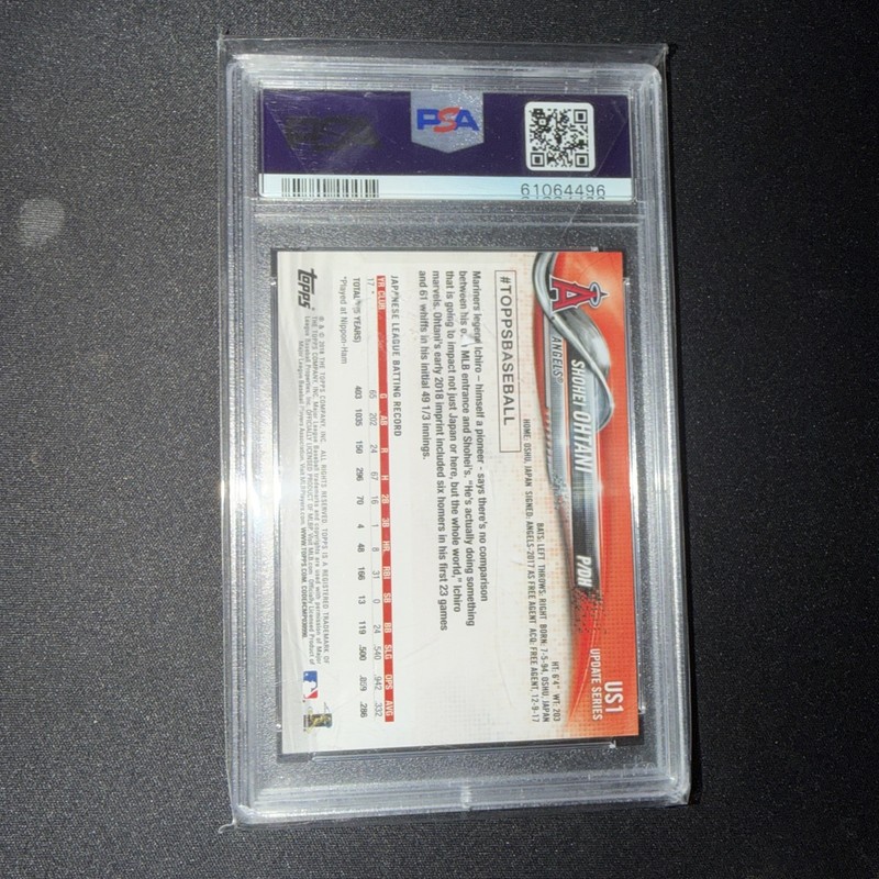 2018 Topps Chrome Update Shohei Ohtani #HMT1 Angels PSA 9 Rookie Base view 2