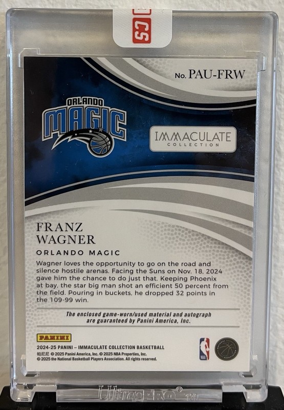 2024-25 Immaculate Franz Wagner Gold Patch Auto /10 Panini Sealed Magic view 2