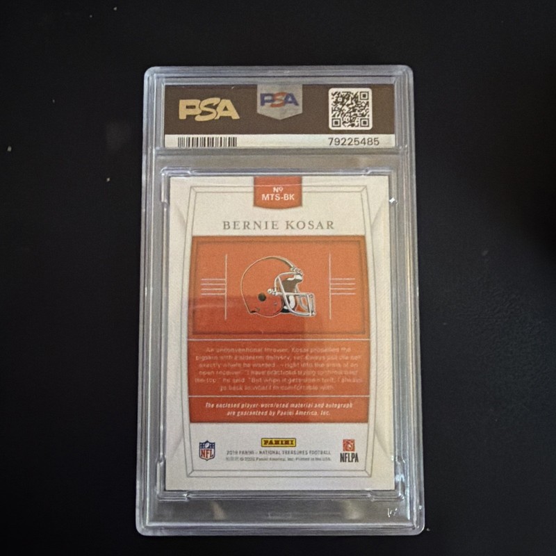 PSA 2019 National Treasures Bernie Kosar Material Treasures Prime Patch AUTO /25 view 2