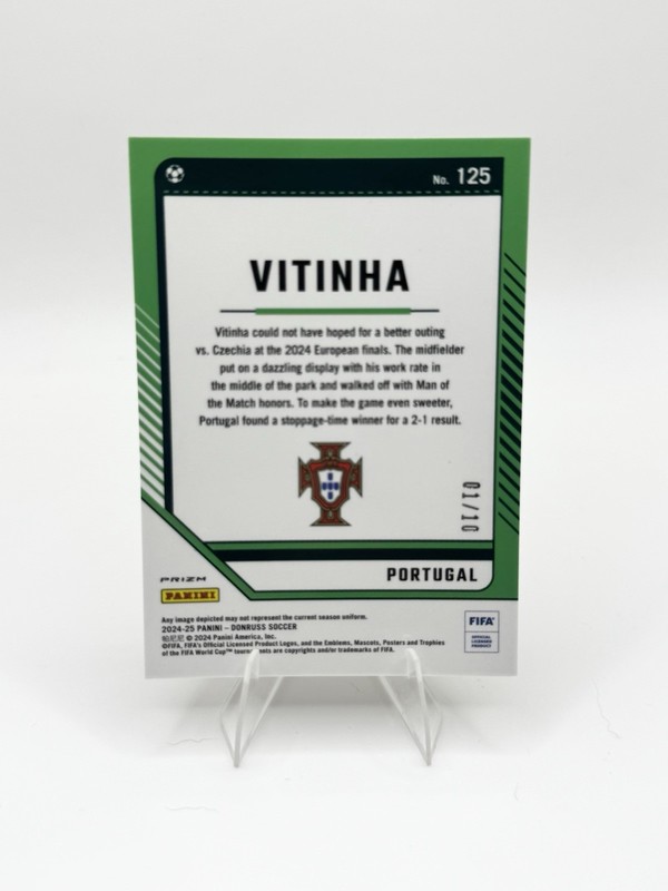 2024-25 Panini Donruss FIFA Vitinha #125 True Gold Prizm 01/10 Bookend Portugal view 2