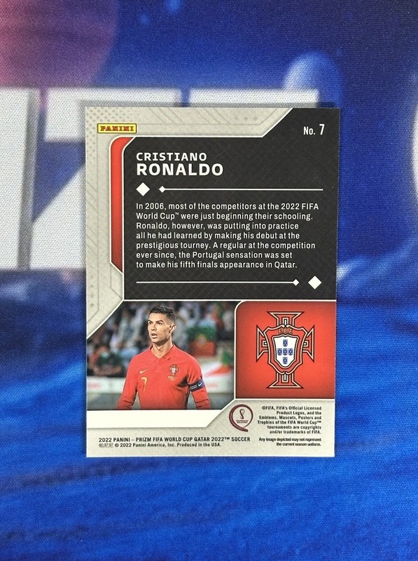 2022 Panini Prizm World Cup Qatar Cristiano Ronaldo Scorers Club #7 Portugal view 2