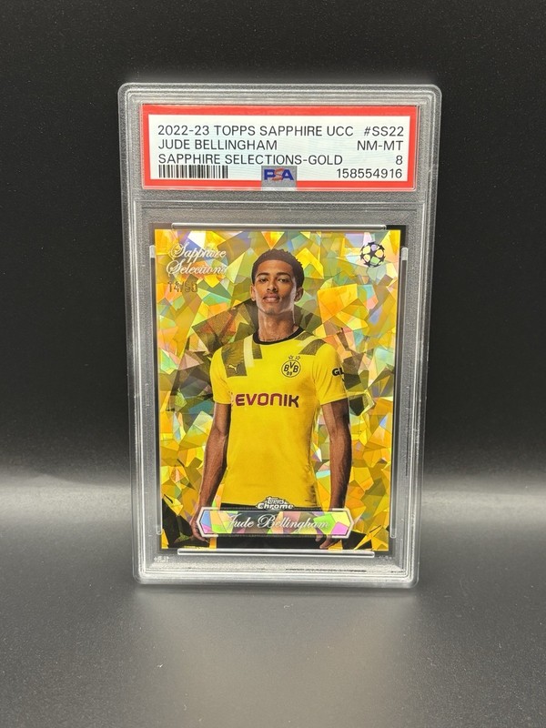 2022-23 Topps Sapphire Selection UCC Jude Bellingham Gold /50 PSA 8