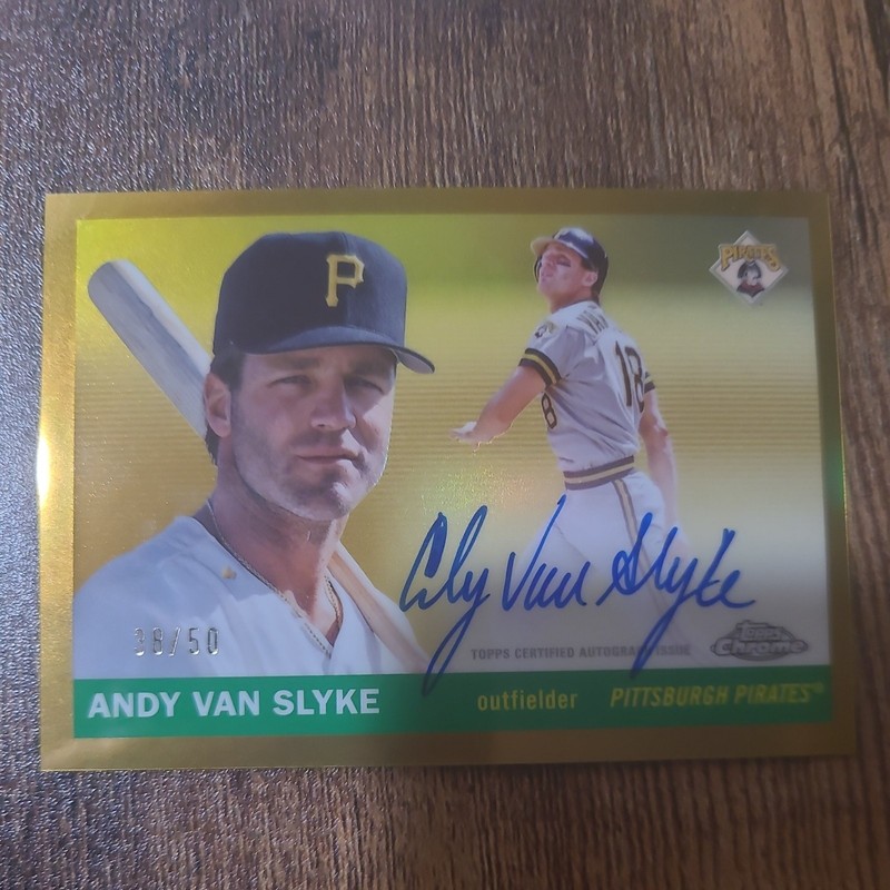 2025 Topps Chrome Platinum Andy Van Slyke CPA-AVA Auto Gold / 50 Pirates