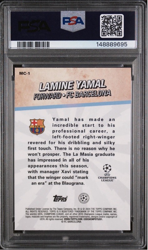 2023-24 Topps Merlin UCC - Merlin's Chosen Ones Lamine Yamal #MC-1 (RC) view 2