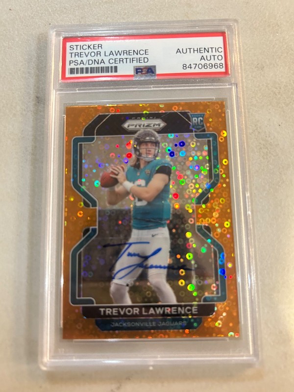 2020 panini orange trevor lawrence rookie auto psa