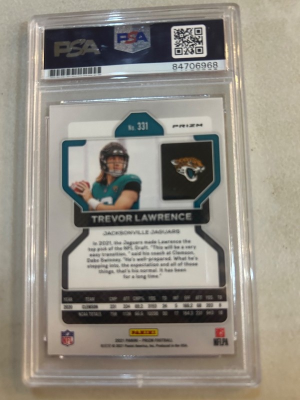 2020 panini orange trevor lawrence rookie auto psa view 2