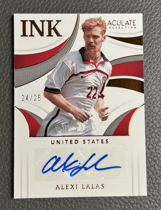 2021 Panini Immaculate Alexi Lalas 24/25 Auto Ink USMNT USA Soccer view 2