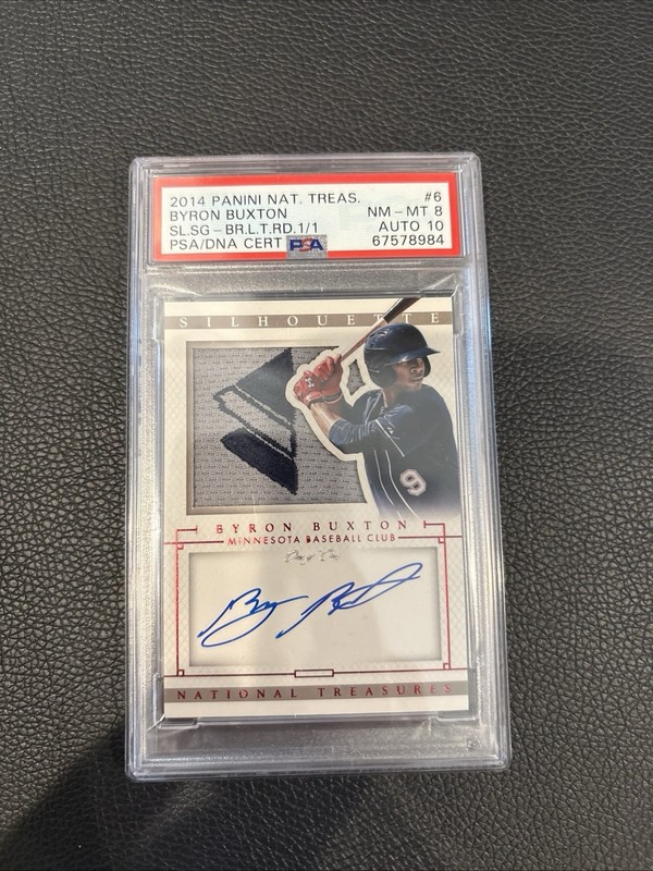 BYRON BUXTON 1/1 Rookie Auto Patch 2014 Panini NT PSA 8 Auto 10 RC RPA SSP