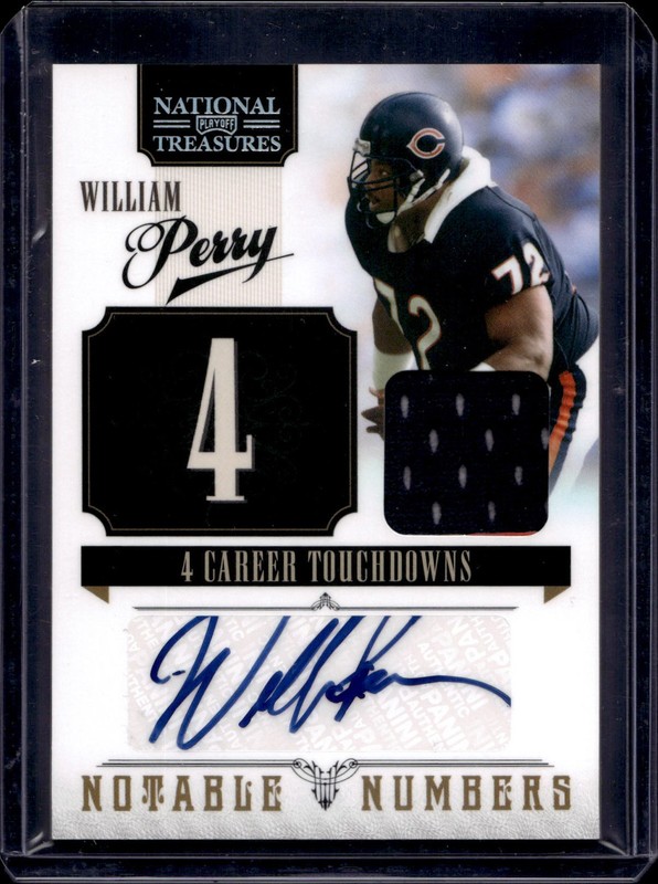 2010 Playoff National Treasures William Perry Notable Numbers Auto /25 Bears 5