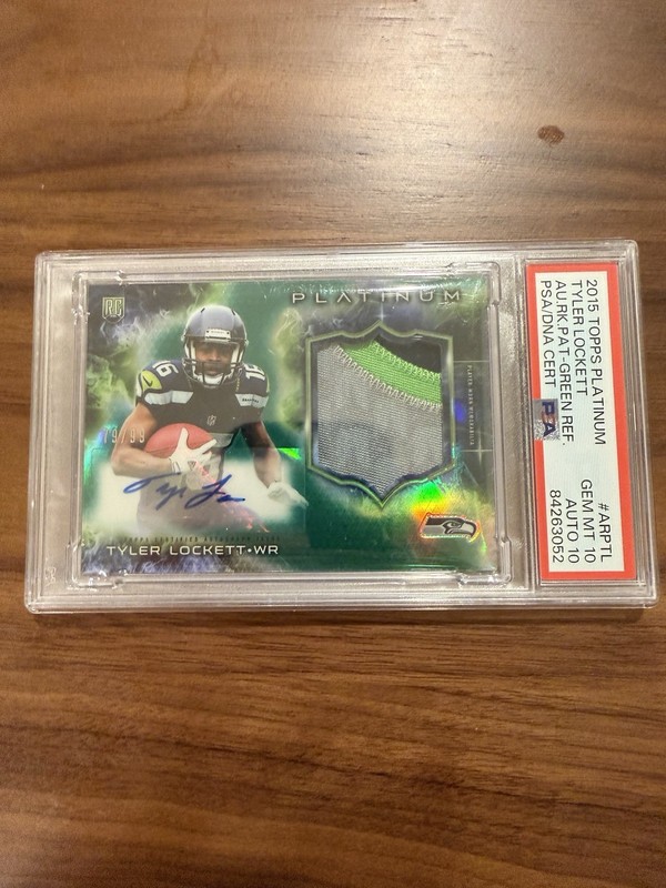 2015 Platinum Rookie Patches Tyler Lockett Green Refractor /99 PSA 10 Auto 10