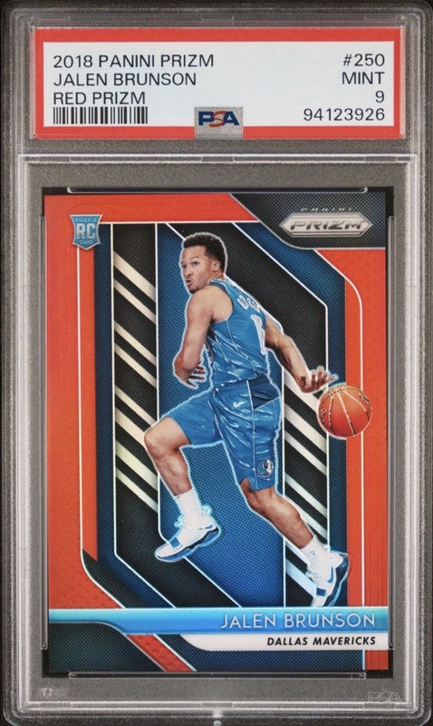 2018 Panini Prizm Jalen Brunson Red /299 (RC) #250 Rare PSA 9 Knicks FINALS MVP