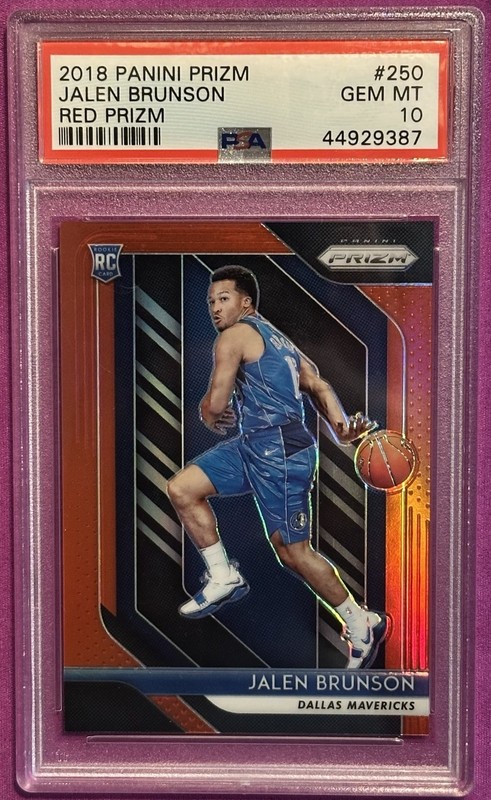 2018-19 Panini Prizm Jalen Brunson Red /299 RC #250 Knicks Pop 18 PSA 10 💎 MVP