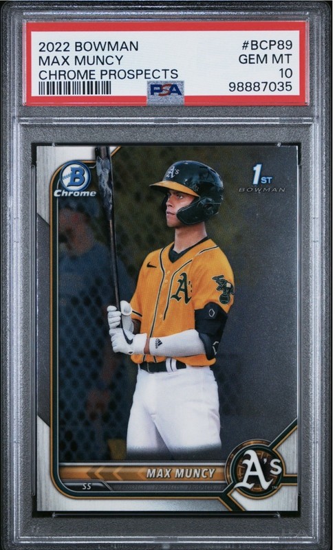 2022 Max Muncy Chrome Prospects Bowman Chrome Prospects BCP89 PSA 10
