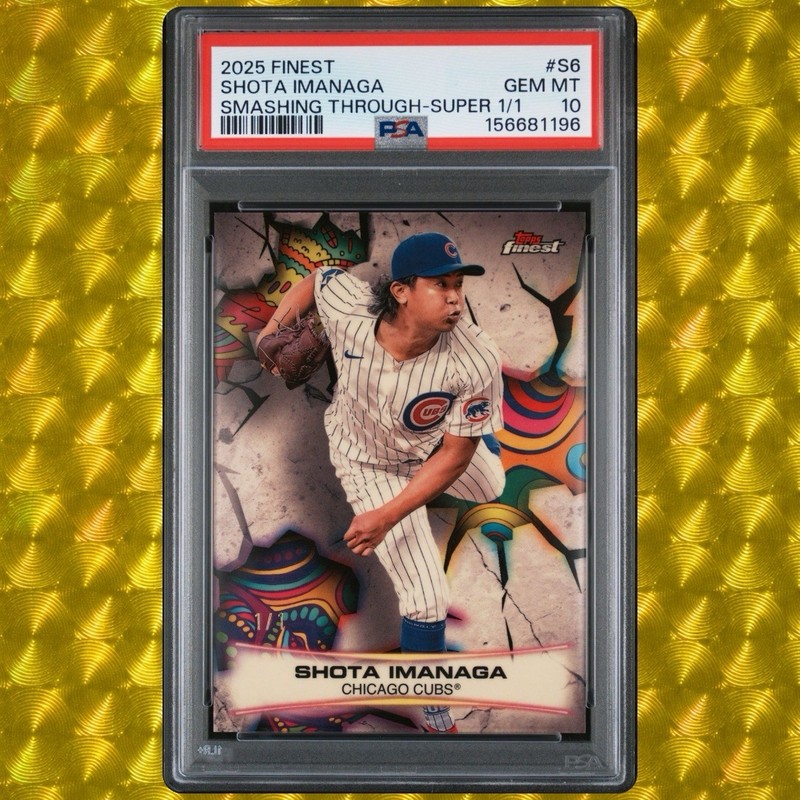 2025 Topps Finest Shota Imanaga Smashing Through Superfractor 1/1 PSA 10