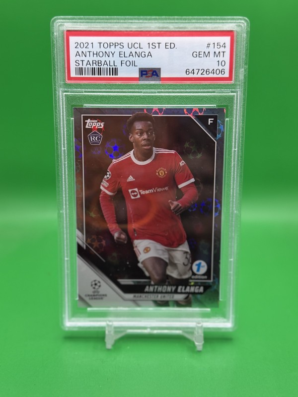 2021-22 Topps Uefa 1st Edition Anthony Elanga #154 Starball Foil PSA 10