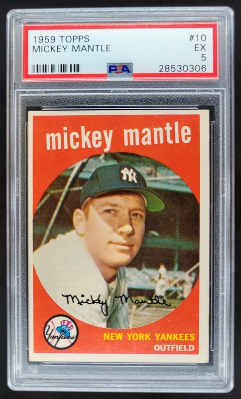 1959 Topps Mickey Mantle #10 PSA 5 New York Yankees MS2