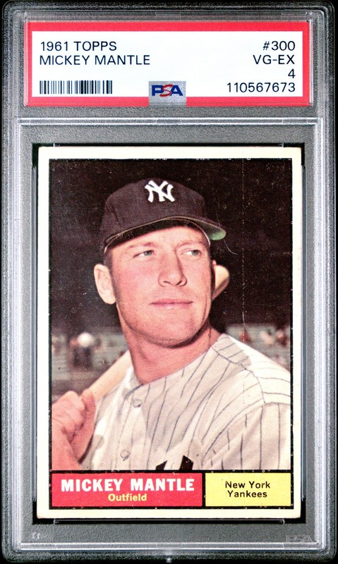 1961 Topps #300 Mickey Mantle PSA 4 view 1