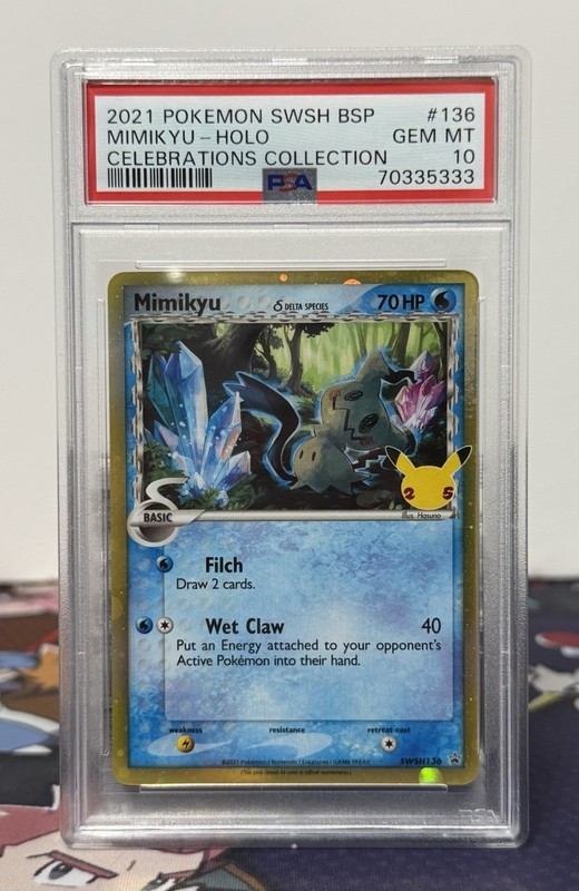PSA 10 Pokemon Mimikyu Delta Species Celebrations Collection SWSH136 Promo