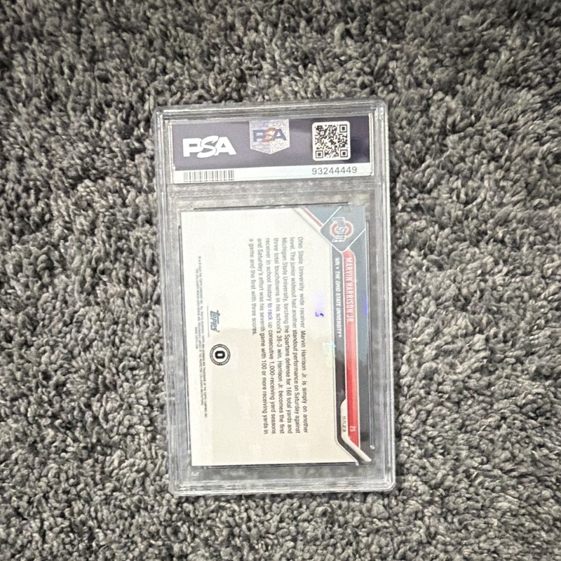 Topps 2023 Bowman U Now Marvin Harrison Jr. #25 Ohio State /1889 PSA 10 view 2