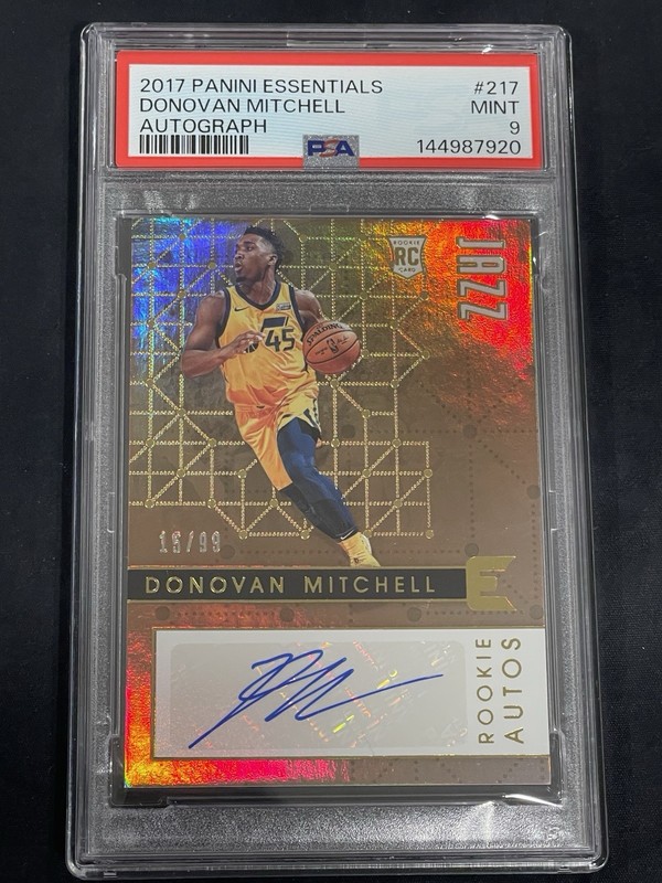 Donovan MITCHELL 2017 Panini Essentials 15/99 AUTO PSA 9 MT Rookie Autograph RC