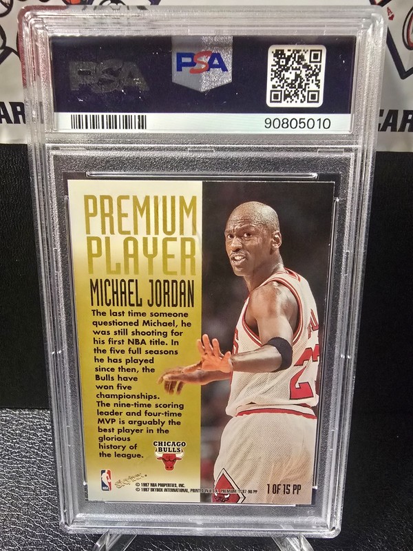 1997 Skybox Premium Players MICHAEL JORDAN #1 PSA 9 MINT  view 2