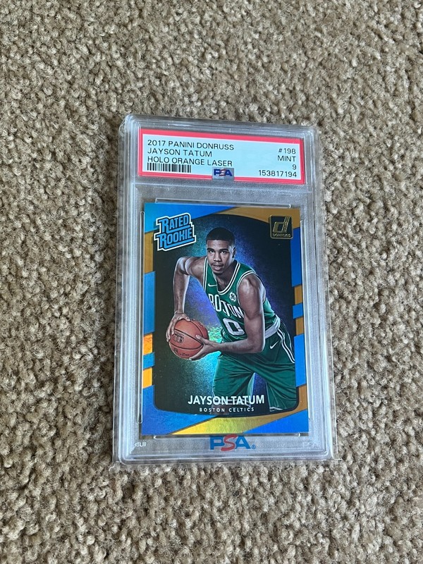 2017 Panini Donruss Jayson Tatum Holo Orange Laser #198 Rookie PSA 9 Low Pop.
