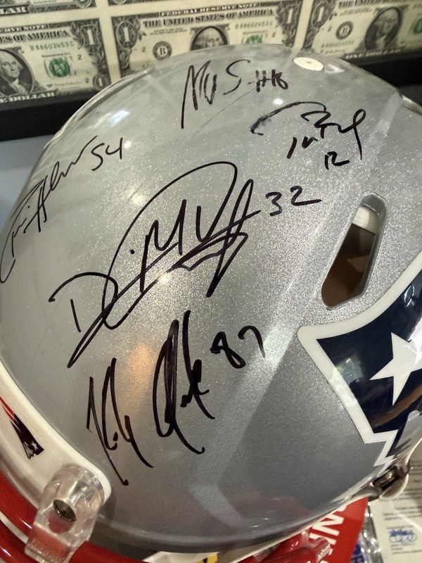 Tom Brady Auto - Gronkowski - Slater - McCourty 5 Patriots Speed Pro Authentic