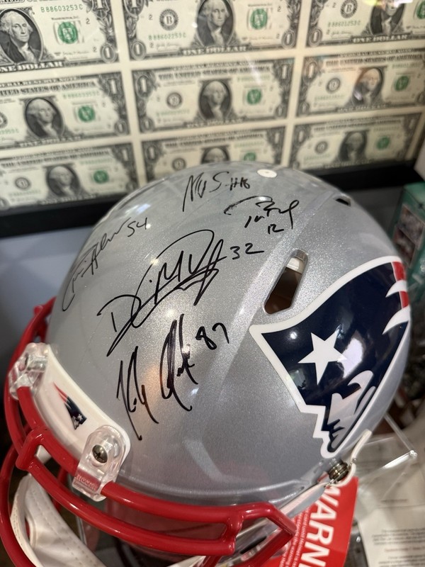 Tom Brady Auto - Gronkowski - Slater - McCourty 5 Patriots Speed Pro Authentic view 2