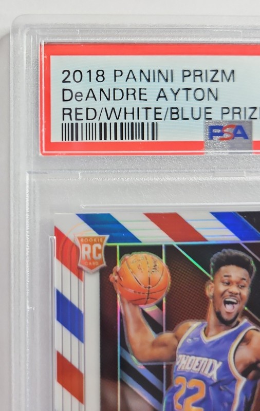2018 PANINI PRIZM #279 DEANDRE AYTON RED WHITE BLUE ROOKIE PSA 10 GEM MINT SUNS view 2