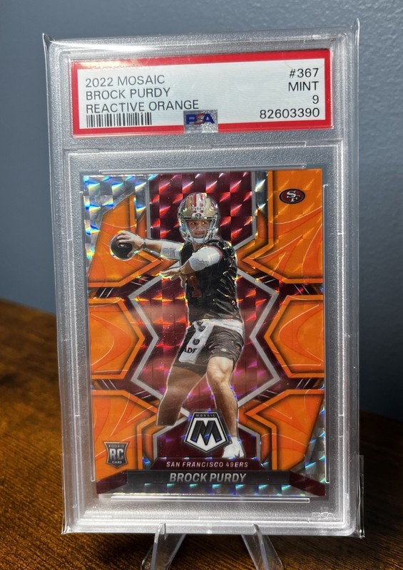 2022 Panini Mosaic Reactive Orange Brock Purdy (RC) #367 PSA 9 Mint 49ers