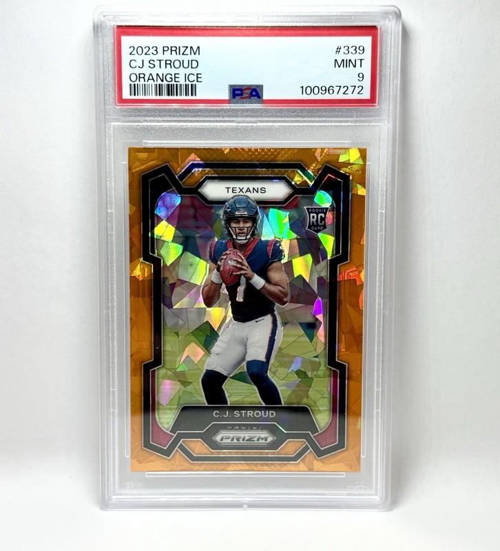 CJ STROUD 2023 PANINI PRIZM ORANGE ICE #339 PSA 9 C.J. Stroud C.J Stroud view 1