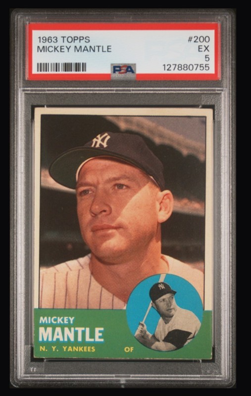 1963 Topps MICKEY MANTLE #200 PSA Grade 5 EX-Cond Nice Centering view 1