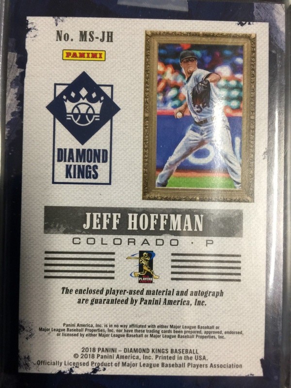 2018 Diamond Kings Baseball: Jeff Hoffman Game-Used/Auto 3 Color 07/25 #MS-JH view 2